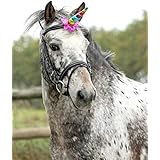 QHP Einhorn-Horn Aufsatz für Stirnriemen in verschiedenen Farben mit Glitzer (Rainbow)