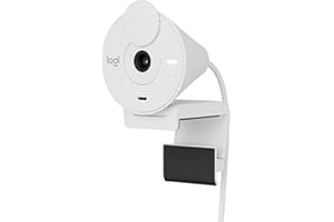 Logitech Brio 300 Full HD-Webcam mit Sichtschutz, Mikrofon mit Rauschunterdrückung, USB-C, Zertifiziert für Zoom, Microsoft Teams, Google Meet, Streaming, Automatische Lichtkorrektur - Weiß