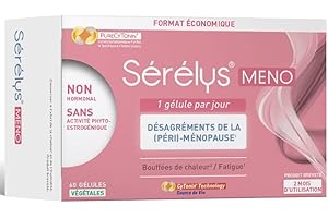 Sérélys MENO - Complément Alimentaire Bouffées de Chaleur, Fatigue - Désagréments de la Ménopause - Produit Breveté, Non-Hormonal, Sans Activité Phytoestrogénique - Gélules Végétales - 2 mois