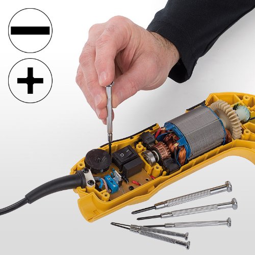 Präzisions-Schraubendreher-Set Feinmechanikwerkzeug Uhrmacherset Chrome-Vanadium-Stahl 6 Stück Präzisions-Schraubendreher Chrome Vanadium, 6 Stück, Schlitz / Kreuz in Kunststoffbox - 4