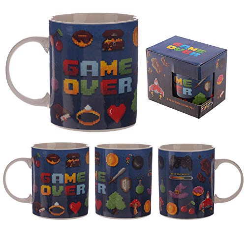 Tasse Game Over 300 Ml 95 X 115 X 8 Cm Geschenk Für Computerfreaks Gamer Und Nerds Spülmaschinenfeste Und Mikrowellengeeignete Porzellan Tasse