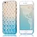 Produktbild Vandot 1X Gradient Air Cushion Strass Glitzer Soft Silikon Hülle für Iphone 5 5s SE Diamant TPU Matt Dünn Transparent Schutzhülle Lattice Grid Quilted Stepp Etui Protection Slim Case Protective Kristall Crystal Luxus Cover - Sky Blue Blau