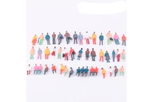 BOBOZHONG Tiny People Figures, 100 Pcs Miniature People Architectural Model, 1:100 HO Scale Colorful Model Train Figures for Miniature Scene