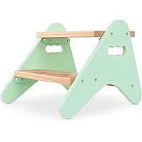 B. spaces Stabiler Tritthocker Kinder aus Holz – Hocker, Schemel mit 2 Stufen – Kindermöbel mintfarben für Bad, Küche, Kinder