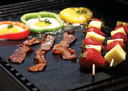BBQ Grillmatte Xide 3er Set Antihaft Grillmatten Wiederverwendbare Grill Mats Barbecue Kochmatten Teflonbeschichtung Backmatten Baking Mat Einfach zu Säubern Lebensmittelqualität Grill Unterlage Wesentliche Grillzubehör für Gas Holzkohle Elektrogrill Ofen oder Raucher 15,75 x 13 Zoll - 6