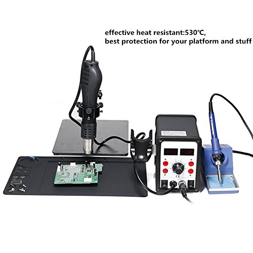 PHIMIITA Silikonmatte Lötmatte Löten Matte hitzebeständig Matte 530℃ 13.8 x 9.8 Zoll Solder Mat für Löten Lötkolben BGA Überarbeitungs-Station Elektronik Reparatur - 3