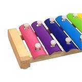 Hölzerne Multi-Color Xylophon aus Holz Musikinstrument Spielzeug für Baby & Kinder, 8 Töne schlagen Noten 2 Schlägel - 4