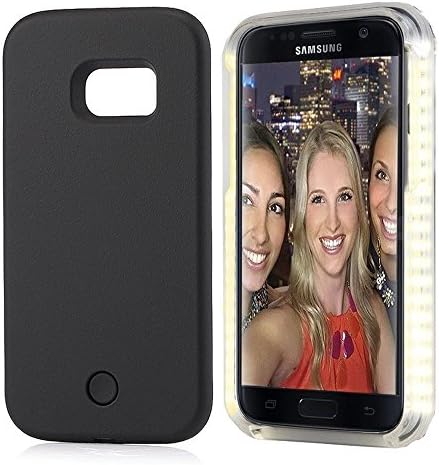 Samsung S6 edge Selfie Led Light Case,GSY Rechargeable LED Light Up Flash Lighting Selfie Case Illuminated Cover [Dimmable Switch] for Samsung S6 Edge(Samsung S6 edge, Black)