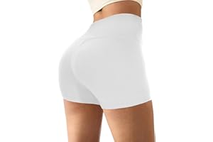 Sahunfri Women's High Waist Hot Pants, Stretchy Mini Shorts, Yoga Workout Booty Shorts Gym Cycling Sports Running Leggings