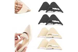 MEXRUMI 4 Paires De Protège-Orteils Coussinets Rembourrés En Mousse À Utiliser Lorsque Les Chaussures Sont Trop Grandes (Noir Et Couleur Chair)