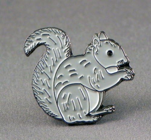 Metal Enamel Pin Badge Brooch Countryside Grey Squirrel