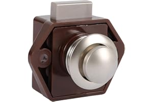 POFET Zatrzask z przyciskiem szafka meblowa szafka bezkluczykowy zamek do drzwi do kampera przyczepy kempingowej (brązowy)