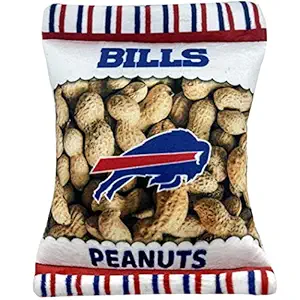 NFL Buffalo Bills Crinkle FINE Plush Dog & CAT Squeak Toy - Cutest Stadium Peanuts Snack Plush Toy for Dogs & Cats with Inner Squeaker & Beautiful Baseball Team Name/Logo