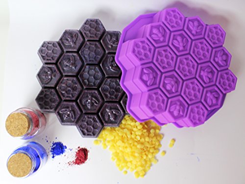 Unitedcovers Seifegiessform Honigwaben mit 19 Waben- Honeycombs silicone mold (violett) – eine Form – Versand aus Deutschland über amazon - 3