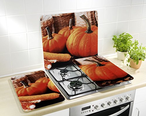 WENKO 2712459500 Multi-Platte Kürbis – für Glaskeramik Kochfelder, Schneidbrett, Gehärtetes Glas, 50 x 0.5 x 56 cm, Mehrfarbig - 4