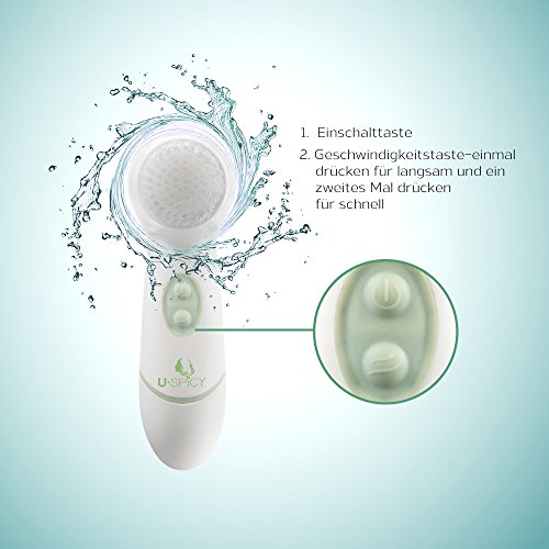 Gesichtsreinigungsbürste USpicy Gesichtsbürste Elektrisch IPX5 Wasserdicht Minimiert Poren Entfernt Mitesser Verbessert Teint Hautreinigung Gesichts-Massagegerät mit Etui - 3