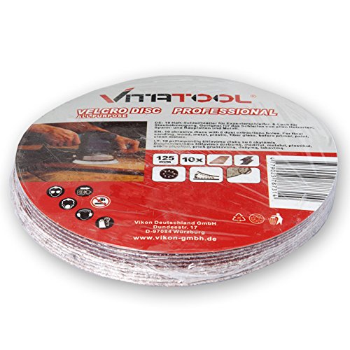50 Stück Vitatool® Klett-Schleifscheiben, Korn: 40, Ø 125 mm, (8 Loch) für Exzenterschleifer - 2