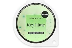 SASSY SCENTS Sassy Shop Wax - Scented Wax Melt, Key Lime - Organic Soy Blend Wax Melts - Luxurious, Long-Lasting Fragrances for Any Living Space - Vegan Friendly, XL Size 70g