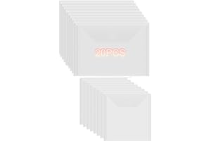 OTCRAFT Lot de 20 pochettes de rangement refermables en plastique transparent pour matrices de découpe, pochoirs, albums, timbres, travaux manuels, scrapbooking, cartes en papier