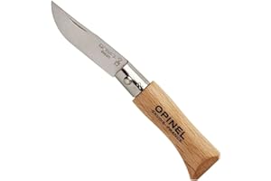 Opinel O001070 Navaja con Hoja de Acero Inoxidable, Unisex, Beige, 3.5 cm