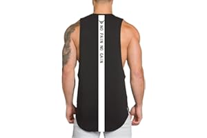 WAZZAP Homme NO Pain NO Gain Musculation Débardeurs Gym Bodybuilding Tank Top Sport Stringer Fitness sans Manches T-Shirt