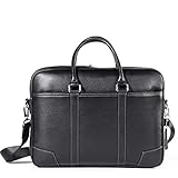 Laptoptasche Aktentasche Schulter Messenger Bag, Multi-funktionale große Kapazität Aktentasche Portable Herren Leder Handtasche Messenger Schulter Laptop-Tasche
