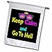 Produktbild 3dRose FL_116683_1 CMYK Parodie Hipster Krone und Sonnenbrille Keep Calm and Go to Hell-Gartenflagge, 30,5 x 45,7 cm, Weiß