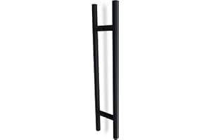 oppali Negro Acero inoxidable 304 Puerta Delantera Tiradores | Diámetro Del Mango 25mm | Redondo T-Bar | 40cm Longitud Total