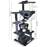 Katzenbaum Kratzbaum AUSVERKAUF Spielbaum Kletterbaum Katzen Luxus #1975, Farbe:Grau-Weiß