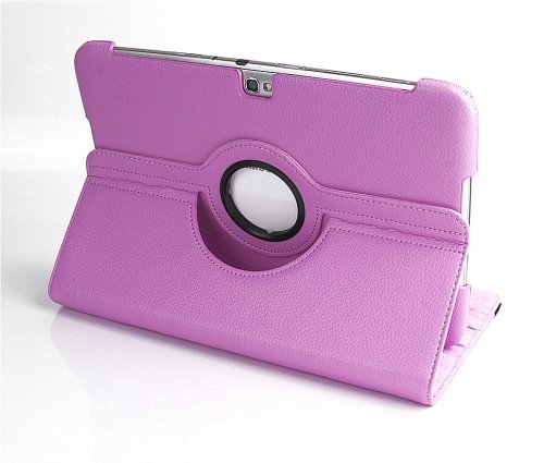 gada – Samsung Galaxy Tab 3 P5200 P5210 P5220 360° drehbare Tasche aus Leder-Imitat mit praktischer Standfunktion in schickem Rosa / Pink inkl. kostenloser Displayfolie und Touch Pen - 4