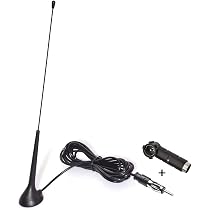 Antenna Radio FM/AM Eightwood Con Cavo DIN Da 5m E Connettore – Per Auto, Camper, Camion E SUV, Ricezione Stabile A 75Ω, Filtro Anti-interferenze