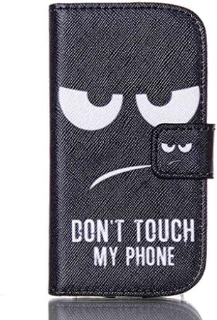 Fenrad PU Leather Flip Wallet Design Cute Funny Stand Case Phone Protective Cover Shell for Samsung Galaxy S6 G9200 - Don't Touch My Phone (Black Eye) + Free Stylus Pen