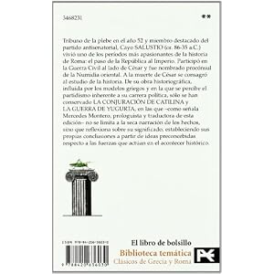 La conjuración de Catilina ; La guerra de Yugurta (El Libro De Bolsillo - Bibliotecas Temáticas - Biblioteca De Clásicos De Grecia Y Roma)