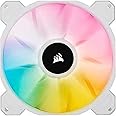 Corsair iCUE SP140 RGB ELITE Performance 140 mm PWM Single Fan (CORSAIR AirGuide Technology, Eight Addressable RGB LEDs, Low-Noise 18 dBA, PWM-Controlled, Up to 1,200 RPM and 68.1 CFM) White