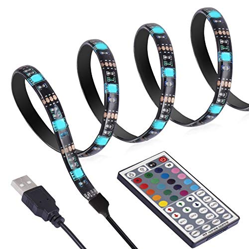 ANSCHE 3M Tiras Led Iluminación para TV, 88LEDs 5050 SMD RGB Backlight Kit Iluminación Decoración ambiental con control remoto de 360 grados de RF y USB Para Monitor HDTV 40~70in, el de PC