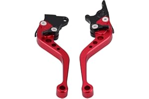 Keenso 2pcs Leviers D'embrayage de Moto Levier Frein embrayage Poignée De Frein Moto Maître-Cylindre en Alliage d'Aluminium(Rouge) Pédales/Pédales et accessoires