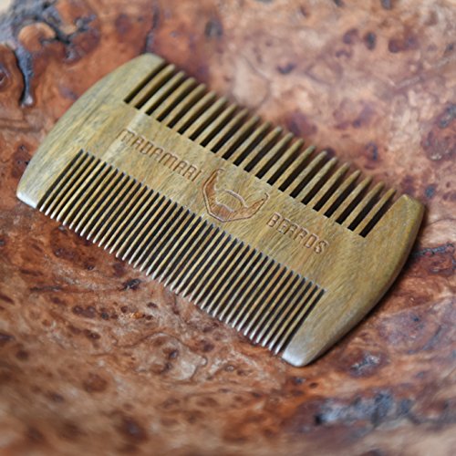 Bartkamm & Bartschere & Nasenhaarschere – Sehr scharf – Sandelholz – MADAMARI BEARDS – Hochwertiges Bartpflege-Set – Premium Sandelholzkamm – Praktische Scherenkombination, sehr scharf – Praktisches Kunstlederetui – Stylische Geschenkidee - 5