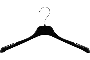 Mainetti Grucce in Velluto Antiscivolo, per Camicie, Giacche, Maglieria, Abiti Bretellati, Appendini Salvaspazio, Leggeri, Made in Italy, Set 10 Pezzi (Nero, 38 cm)