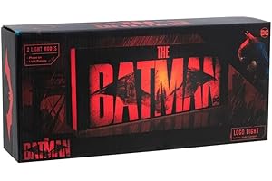 Paladone PP9774TBM, Lampa z logo Batman z dwoma trybami światła, wolnostojąca i montowana na ścianie, Czarny/czerwony