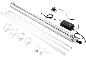 VEVOR Purificateur d'Eau UV 55 W 45,4 L/min, Filtre à Eau Ultraviolet avec Boîtier en Acier Inoxydable, Filtration pour Toute la Maison avec Manchon en Quartz, Adapté pour la Douche Boire Nettoyage
