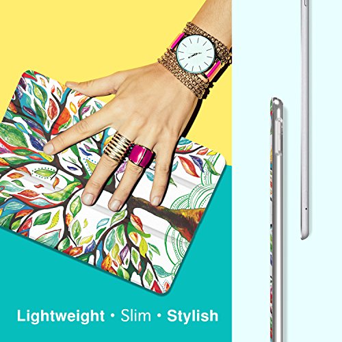 MoKo Hülle für iPad Pro 10.5 Zoll 2017 – PU Leder Tasche Schutzhülle Schale Smart Case mit Translucent Rücken Deckel, mit Auto Schlaf / Wach Funktion und Stanfunktion für Apple iPad Pro 10.5 Tablet, Glück Baum - 6