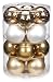 Produktbild Inge Glas 15165D004 Kugel 75 mm, 16-Stück / Dose , Snow Princess-Mix(brocade,weiß matt,creme gold,bronze)
