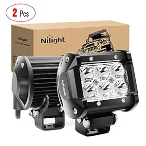 Nilight Led Pods 2PCS 18W 1260LM Spot Led Off Road Lights Super Bright Driving Fog Light Boat Lights Driving Lights Led Work Light SUV Jeep Lamp,2 Years Warranty