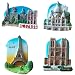 Produktbild Bella 4pcs Magnet für Kühlschrank Kühlschrankmagnete Urlaubs-Souvenir Reise Souvenir Frankreich Paris Eiffelturm Kathedrale Notre Dame Basilika des Heiligen Herzens Fridge Magnet Sticker