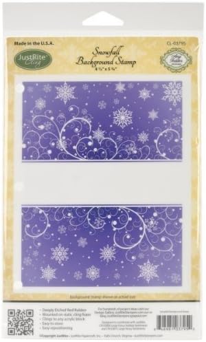 Justrite Papercraft Rubber Just Rite Paper craft Cling Background Stamp 4.5-Inch x 5.75-Inch-Snowfall