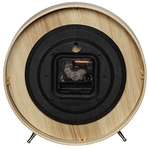 Hama Tischuhr HG-220, Holz, geräuscharme Uhr ohne Ticken, 22 cm Durchmesser, weiß/natur - 3