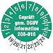 Produktbild 100 Stück 30mm Prüfplaketten geprüft nach DGUV Information 208-016 Leitern und Tritte Prüfetiketten 2019-2024