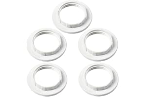 BAQI 5 anillos reductores de pantalla de lámpara para soporte de lámpara E14, accesorios de iluminación, anillo de repuesto para collar, anillo de luz blanco