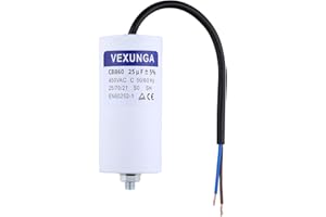 VEXUNGA 25µF 450V Motorkondensator Anlaufkondensator Kondensator 25uF 25 uF 450 Volt 45x95MM CBB60 kondensatoren Kabel M8 für Elektromotor