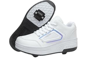 ENEN Scarpe con Rotelle Bambina, Outdoor Sportive Scarpe da Skateboard, 2 Ruote Skateboard Sneakers Multisport Scarpe da Ginnastica da Pattini per Ragazze e Ragazzi